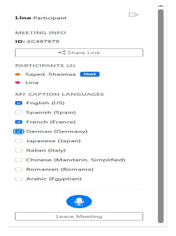 Choose preferred language